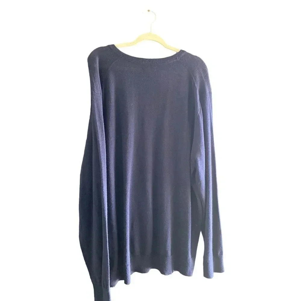 Club Room Men's Navy Blue merino wool Pullover Sweater Size XXL